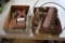 Two boxes of sickle tools, assortment of international parts