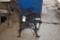 Two metal garden bench ends