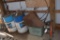 Two 55 gallon barrels and assortment of scrap iron