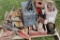 Assorted tractor Hitches, Belt Pulley Parta, Battery Box Parts, Springs
