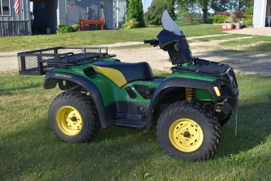 2004 John Deere Buck 500 cvt automatic, four wheel drive, front winch, front and rear racks