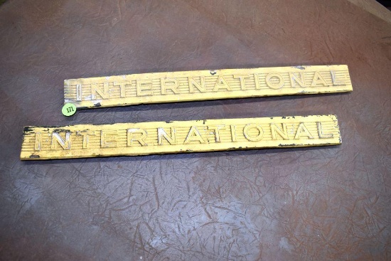 (2) International emblems 17.5" long