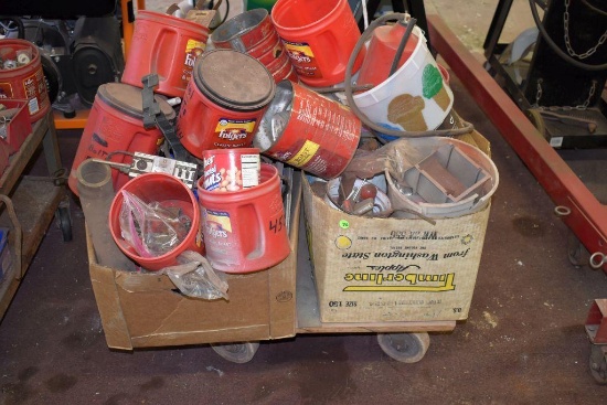Assorted nuts and bolts with carts