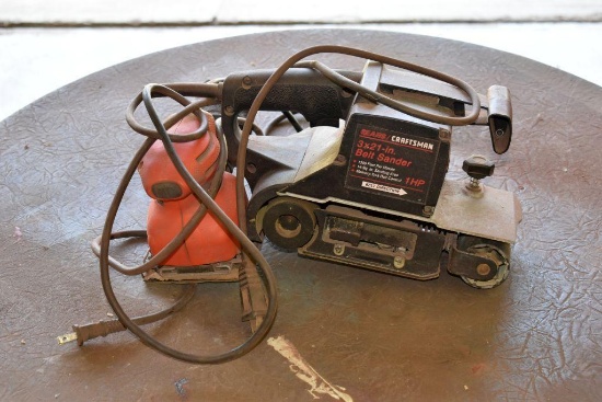 Craftsman electric 3x21" belt sander with Black and Decker electric sander