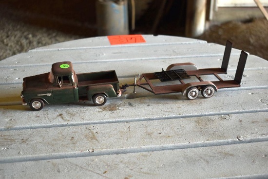 Chevy Pickup 1/24 Scale Model Truck With Trailer, No Box