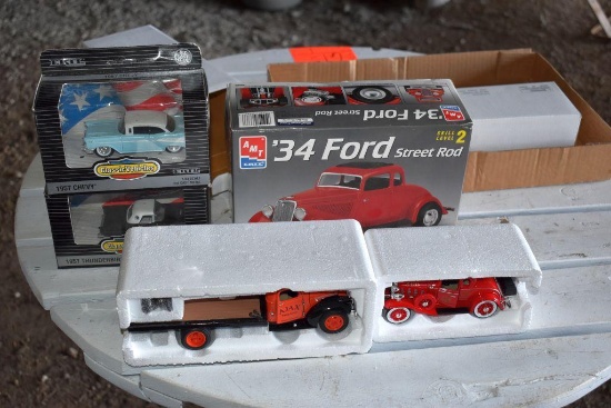 Ertl 1/34 Scale 1957 Thunderbird With Box, 1957 Chevy With Box, Ertl AMT 1/25 Scale 1934 Ford