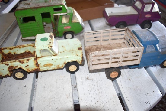 (4) 1970s Tonka Trucks All In Played With Condition
