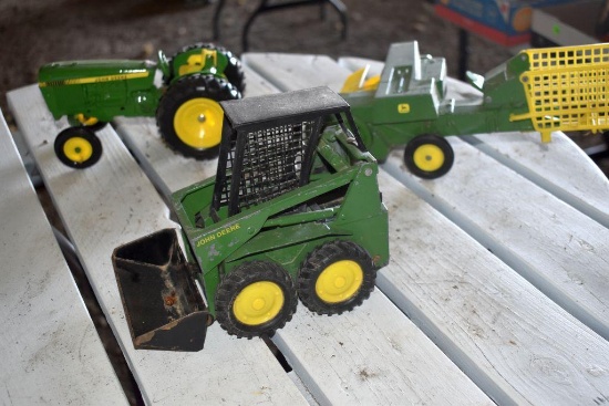 (3) Ertl 1/16 Scale Skid loader, Baler, Tractor
