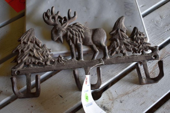 Cast Iron Moose Wall Hanging Decoration, 13'' Long