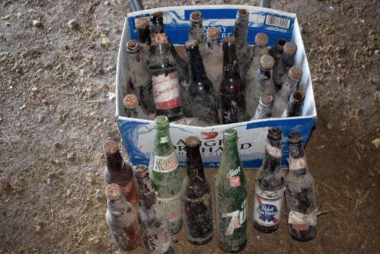 Assortment Of Vintage Bottles, Beer And Pop