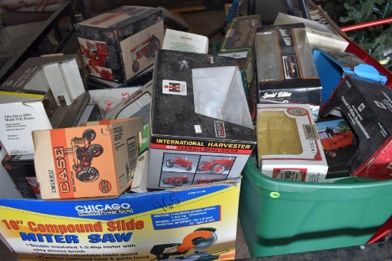 (2) Totes Of Empty Toy Tractor Boxes