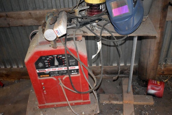 Lincoln AC 225 Arc Welder With Welding Masks, Rods, Supplies