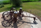 Steel wheeled 2 row antique pull type corn planter