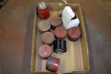 9 Farmall fuel caps and a fuel gage