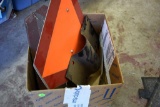 Slow moving vehicle triangles, with seat bracket and slow moving vehicle sign bracket