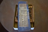 Assorted socket set, drill bits, tap and die set (incomplete) and tiny socket set with ratchet