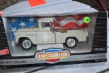 Ertl American Muscle 1955 Chevy 3100 Cameo 1/18 Scale Model Car, Box Has Damge, Toy Is