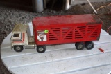 Ertl Transtar Scale Model Semi Truck With Livestock Van Trailer, No Box, Some Damage