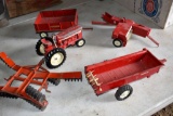(5) 1/16 Ertl Farm Toy All With Paint Loss Or Damage