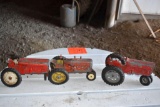 (3) tru Scale Toy Tractors, Played With Condition