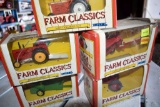 (5) Ertl Farm Classics, Case Corn Picker, John Deere Manure Spreader, Farmall MTA, Allis
