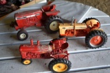 (3) Tractords, Massey Harris 44, Case 800, Scale Model Tractor, Lots Of Paint Loss, All 1/16 Scale