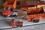 Hubley Trailer, Tonka Trailer, Buddy L Coca Cola Semi Tractor, Buddy l Stable trailer