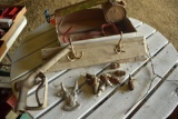 Primitive Hay Hook, Duster, Fuel Nozzle, Spark Plugs, Coat Rack