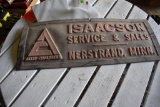 Isaacson Allis Chalmers Dealer Nerstrand MN Plastic Metal Framed Door Sticker 25'' x 9.5''