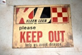 Tin Clean Lean Sign, 12'' x 9''