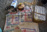 Burlap Sacks, Tin Lunch Box, Tin Saltine Tins, Metal Butterflies