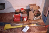Electric Cattle Prods, Staples, Allis Chalmers Plastic Grease Container, Budweiser Mug, Small
