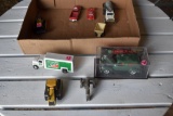 Assortment Of Construction toys, 1/64 Scale, Pewter Farmall M, 1940s Ford Replica Menards