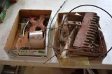 Two boxes of sickle tools, assortment of international parts