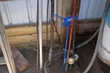 Fishing rods and metal rods with hooks