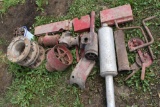 Assortment Of IH Used Parts, Battery Box Covers, Cranks, Belt Pulley, Generators, 8 Bolt Hubs