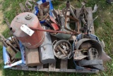 Assortment Of Jack Stands, Vintage Hand Tools, Gas Tank, Tool Boxesm Grease Gun