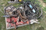 Assortment Of Tractor Parts, Belts, Seat Cover, Hydraulic Splitter
