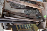 Crescent wrench, bar and wire brush
