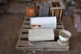 Pallet of mail boxes, rim, and gopher traps
