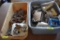 Box of chain hooks, short ends of chain and box of electrical covers