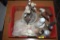 Birds and Trees Knick Knacks, Porcelain Face Doll