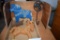4 Wooden Horses and Hanger