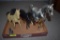 Metal Horses Including Silver Horse Has Minor Damage, Black Horse Is Heavy Cast, Small Horse