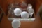 Assorted Glass with Red Candy Dish