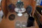 Lattice Pedestal Server and Stained Glass Window Hangings