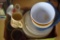 Box of Kitchen Plates and Misc.