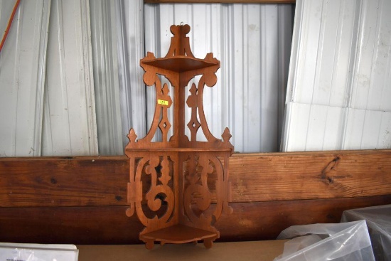 Scroll Sawed Corner Shelf, Approx. 33" Tall