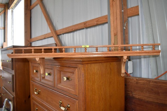 Oak Spindle Shelf, 43" Long, 5.5" Deep