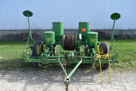 John Deere 2 Row Planter With Check Stakes And Wire